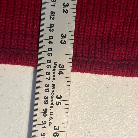 Koos of Course! Red Wool Silk Blend Open-Front Sweater Applique Sz Medium Women - Picture 10 of 10